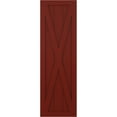 thumbnail image 3 of 12"W x 25"H True Fit PVC Single X-Board Farmhouse Fixed Mount Shutters, Pepper Red (Per Pair - Hardware Not Included), 3 of 9