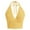 Yellow, variant on Women Halter Knit Camisole Trendy Deep V Neck Sweater Cami Tops Backless Sleeveless Undershirts Tops Black L