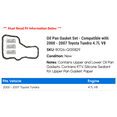 thumbnail image 2 of Oil Pan Gasket Set - Compatible with 2000 - 2007 Toyota Tundra 4.7L V8 2001 2002 2003 2004 2005 2006, 2 of 2