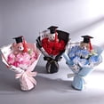 thumbnail image 2 of HaCpiu 2026 Graduation Decor Bear Rose Flower Bouquet, Plush Grad Cap Bear with Artificial Roses, Graduation Season Gift for Classmates, Best Friends, Commencement Keepsake & Grad Gift, 2 of 8