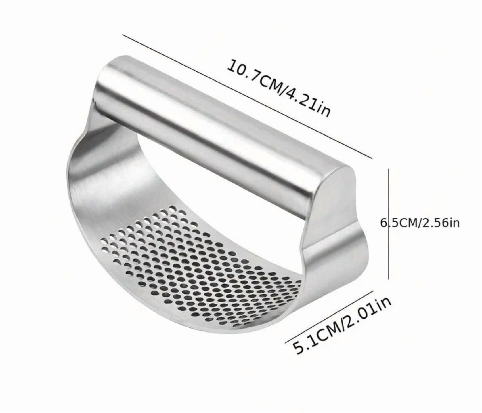 FLINT- 1 Pc Stainless Steel Manual Garlic Press Masher Ring-Shaped Kitchen Tool