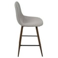 Pebble MidCentury Modern Counter Stool in Walnut and Light Grey by
