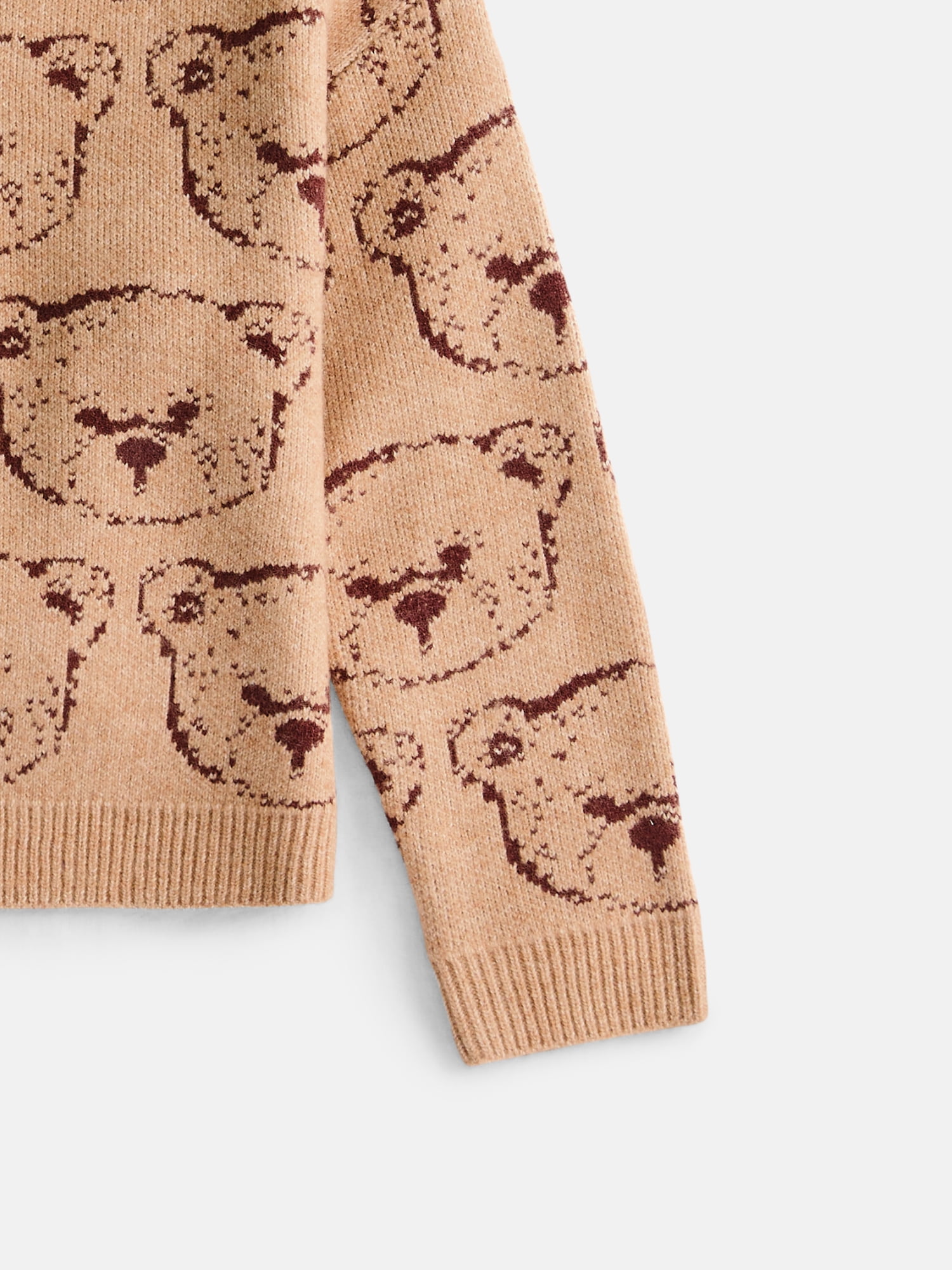 Wonder Nation Girls' Critter Print Sweater with Long Sleeves, Sizes 4-18 & Plus