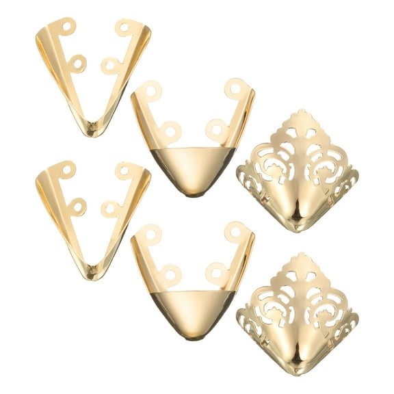 Uxcell 3Pairs High Heel Toe Protection Metal Shoes Pointed Cap Cover Elegant Replacement for Women High Heel Boot Repair Decoration Protection, Gold Tone