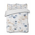 thumbnail image 2 of Blue Brown Botanical Twin Size Down Alternative Comforter, Lightweight Comforter Quilt Bedding Set with Pillow Shams Summer Leaves Watercolor Elegant All Seasons Bed Comforter Duvet Insert 68"x86", 2 of 7