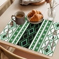 thumbnail image 3 of Green Black Southwest Placemats Set of 8 Farmhouse Aztec Boho Ethnic Art Place Mats Indoor Wipeable Table Mats Washable Cloth Dining Table Placemats for Kitchen Holiday Party Home Decor 13x19 Inch, 3 of 9