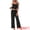Black, variant on DARING DIVA Women's Pajama Set Cami Jersey Knit Adjustable Spaghetti Strap Pants XS Black