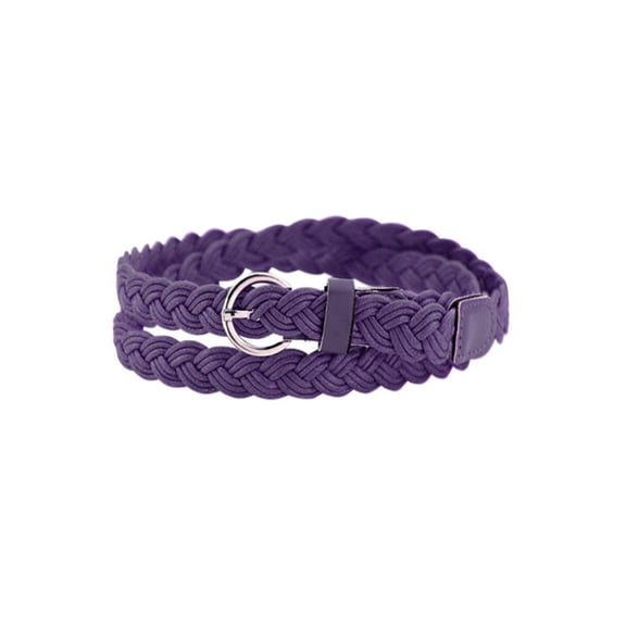 INSPIRE CHIC Women's Adjustable Single Pin Buckle Skinny Braided Belt waist:26-33 Purple