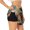 Black, variant on Hirioo Playful Otter Tropical Beach for Women's Double Layer Athletic Shorts High-Performance Gym Shorts with Inner Pocket, Elastic Waistband-Medium