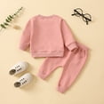 thumbnail image 5 of Generic Toddler Boys Girls Pullover Tops Fall Winter Long Sleeve Solid Colour Prints Tops Sweatshirt Pants 2PCS Outfits Clothes Set for Babys Clothes（2-3 Years Red）, 5 of 8