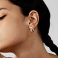 thumbnail image 3 of Lancharmed White Gold Plated Stud Earrings for Womens,Double Star Earring Womens Gifts, 3 of 7