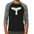 thumbnail image 1 of LA Pop Art Men's Raglan Word Art T-Shirt - SAVE THE WHALES, 1 of 2