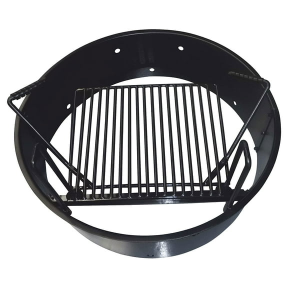 Yard Tuff YTF-36FRG Steel 36 Inch Fire Ring with Adjustable Grate
