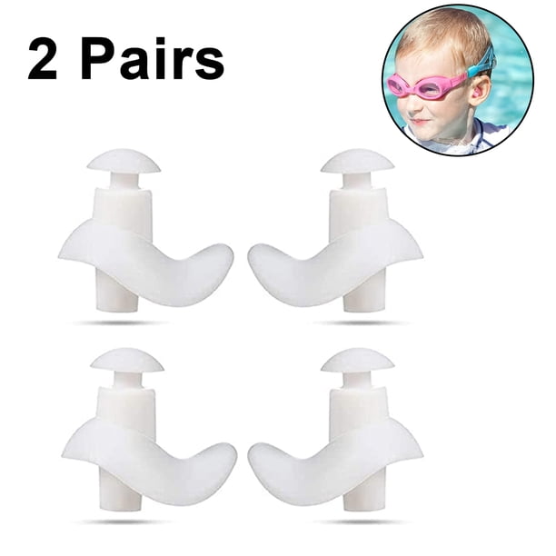 Tapones para los oídos de natación, paquete de 2 pares de tapones para los oídos de natación de silicona reutilizables e impermeables para nadar, ducharse, bañarse, surfear, bucear y otros deportes acuáticos, adecuados para niños y adultos Vhermosa 221392-1