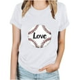 thumbnail image 2 of S-XXL All Sizes Available! Womens Baseball Print Short Sleeve T-Shirt, Round Neck, Comfortable Fit, 2 of 6