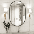 thumbnail image 2 of CISTEROMAN Oval Bathroom Mirror Capsule Wall Vanity Mirror, 24"x36" Pill Mirrors Wall Mounted Mirror, Large Modern Mirror with Black, 2 of 8