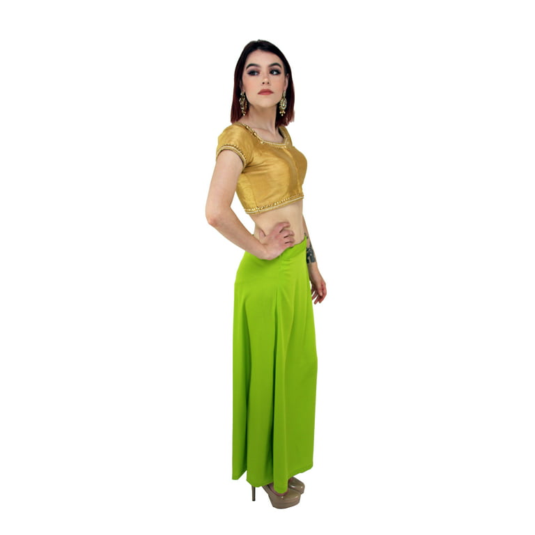 Traditional Full Elastic Saree Shapewear Petticoat Color Pista Green Size  Large