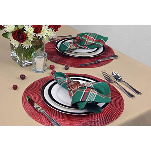 INDIVIDUAL REDONDO TEJIDO METALIZADO ROJO Conjunto de 6 Design Imports CAMZ32798