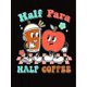 thumbnail image 2 of Camiseta gráfica de café divertido para mujer: diseño "Half Par Half Coffee" con divertidos personajes de dibujos animados. Camiseta informal de cuello redondo y manga corta. Cómoda prenda de verano p, 2 of 6