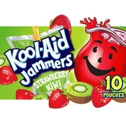 Kool Aid Jammers Strawberry Kiwi Kids Drink 0% Juice Box Pouches, 10 Ct Box, 6 fl oz Pouches