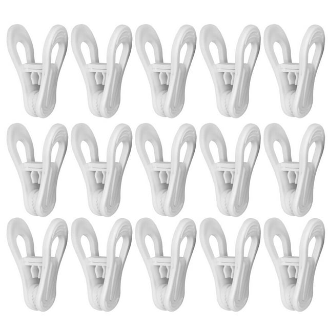 EeaseMX 25 pinzas de plástico para toallas, de colores brillantes, multiusos, resistentes al viento, para tendedero (blanco)