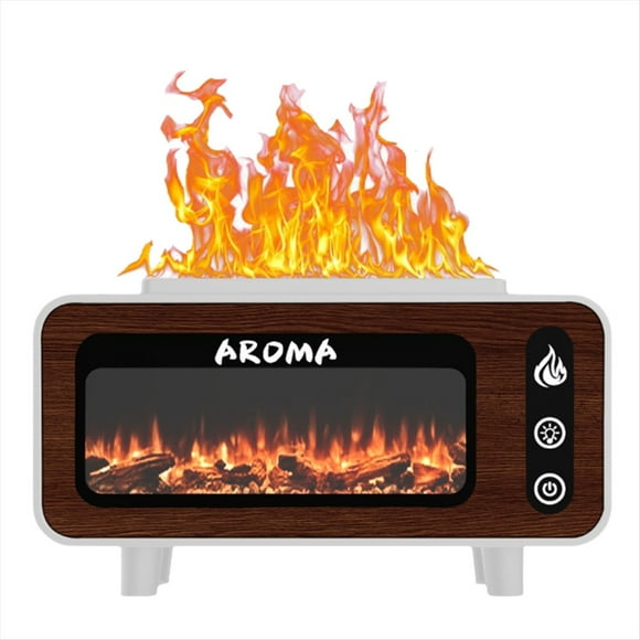 Difusor de Aceites Esenciales Flame, 7 Colores de Llama, Humidificador con Apagado Automático Sin Agua para Dormitorio, Yoga y Gimnasio B