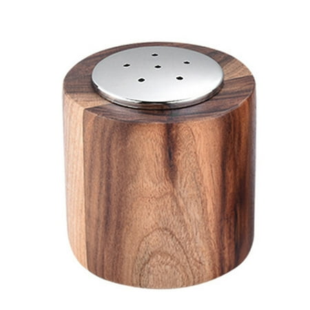 

20PCS Salt Pepper Shaker Wood Stainless Steel Sea Salt Spices Dispenser Home Kitchen Seasoning Pot