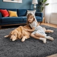 thumbnail image 3 of 8x10 Area Rugs for Living Room: Ultra Soft Fluffy Shag Gray Rugs for Bedroom, Non-Slip Large Fuzzy Plush Rug Indoor Floor Carpet for Nursery Kids Boys Girls Room, Dorms, Playroom, Modern Home Decor, 3 of 9
