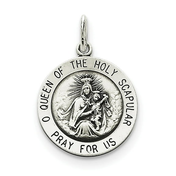 FJC Finejewelers Sterling Silver Queen Of The Holy Scapular Medal Pendant Necklace - Chain Included