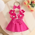 thumbnail image 5 of JAJAHO Toddler Baby Girl Clothes Infant Girls Bodysuits Sleeveless Floral Bowknot Romper Dress With Headband 2PCS Set Cute Trendy One-Pieces, 5 of 6