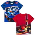 thumbnail image 1 of Camiseta Hot Wheels para niños pequeños, paquete de 2 unidades, rojo/azul 5T, 1 of 7