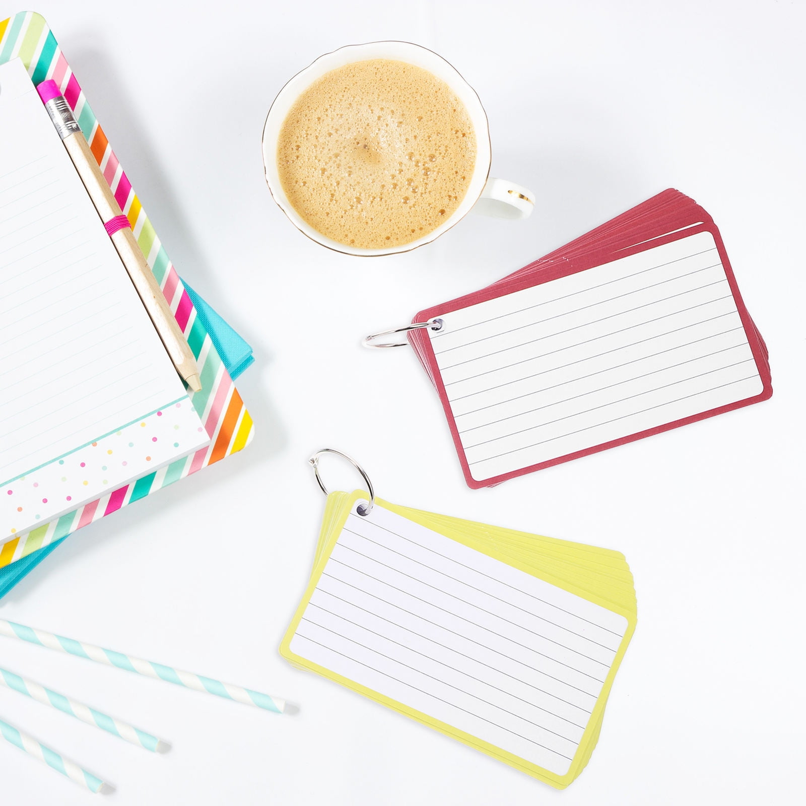 Masteelf 2-Pack Small Index Cards Notepads 6 Books Speech Study Note Cards for Students Teachers Learning and Organization