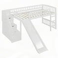 thumbnail image 4 of Stairway Loft Bed - Twin Size with 2 Drawers & Slide, White, 4 of 19