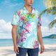 thumbnail image 3 of Balery Dragonfly Floral Camisas hawaianas de manga corta para hombre, camisas playeras de corte holgado, camisas de vacaciones con botones,Medium, 3 of 7
