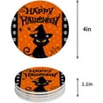 thumbnail image 1 of FMSHPON Hallowen Black Cat Set of 4 Round Coaster for Drinks, Absorbent Ceramic Stone Coasters Cup Mat with Cork Base for Home Kitchen Room Coffee Table Bar Decor, 1 of 4