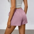 thumbnail image 5 of MaFYtyTPR Women's Elastic Waist Shorts Cotton Linen High Waisted and Wide Legged Solid Color Shorts A-Purple S, 5 of 5