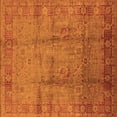 thumbnail image 1 of Ahgly Company Indoor Square Oriental Orange Industrial Area Rugs, 4' Square, 1 of 4