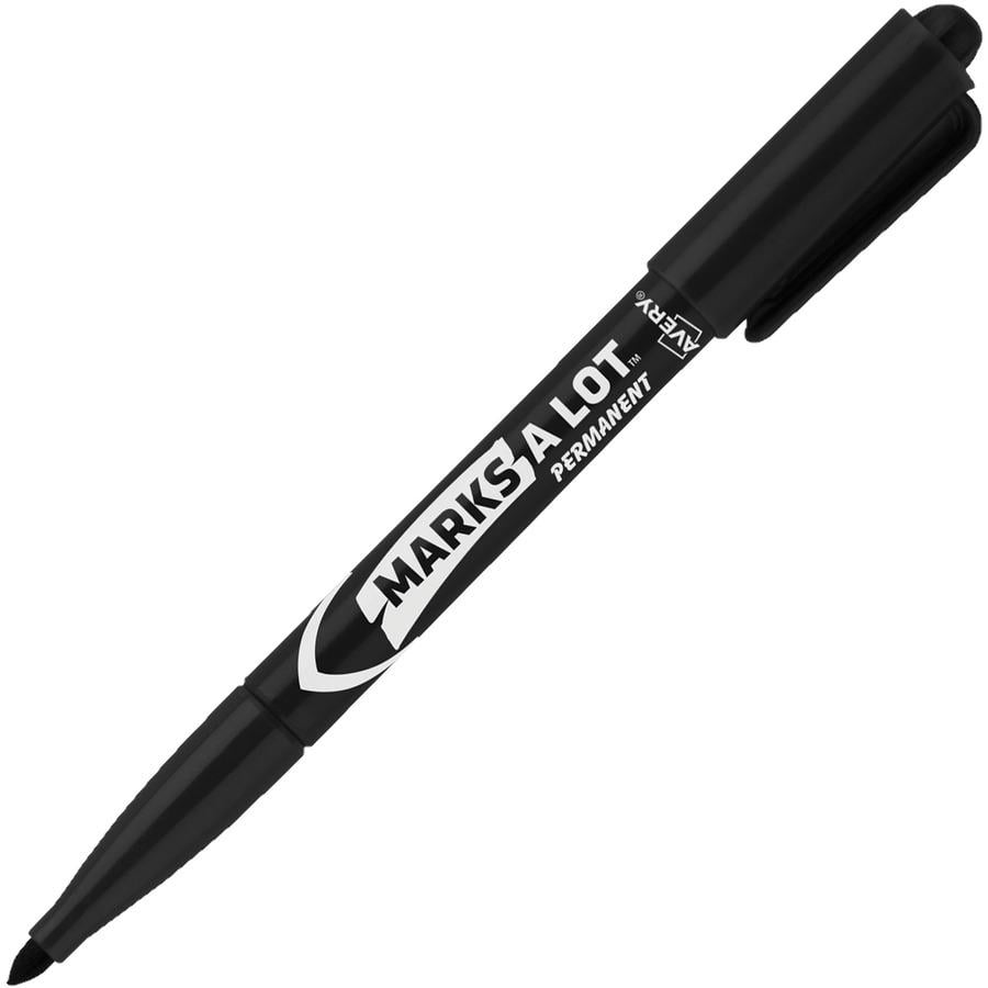 Avery® Marks A Lot Value Pack Pen-Style Permanent Markers - Bullet Marker Point Style - Black - 200 / Pack