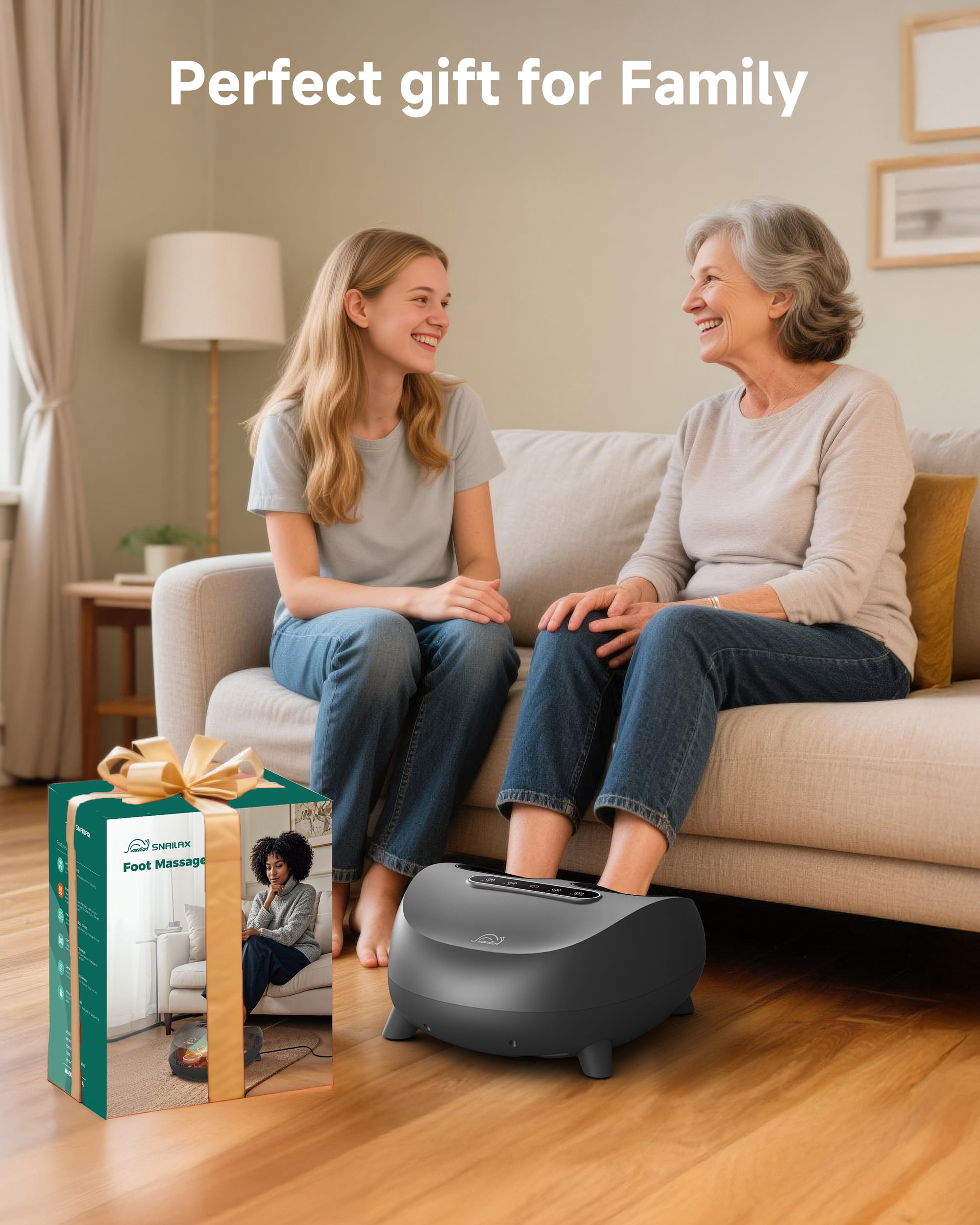 Snailax Foot Massager with Heat, Shiatsu Foot Massager Machine for Neuropathy Pain, Gifts for Women
