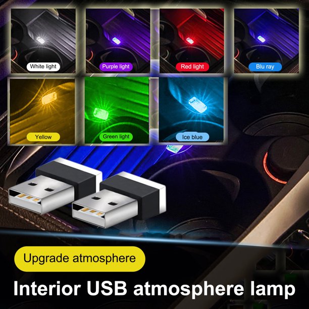 Gwong Electrónica USB LIGHT LIGHT UNIVERSAL Decorativo Mini Auto Interior Plug-in LED Lámpara ambiental de neón para coche