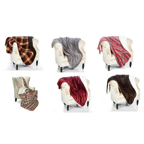 Legacy Decor Solid Grey Color Fur Fleece Sherpa Throw Blanket 50" x 60"