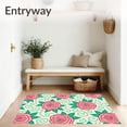 thumbnail image 3 of ODIKA 2'x3' Machine Washable Non-Slip Area Rug, Enchanted Flower Field with Dancing Rose and Hydrangea Motifs High Traffic Rug, Pink, 509662, 3 of 7