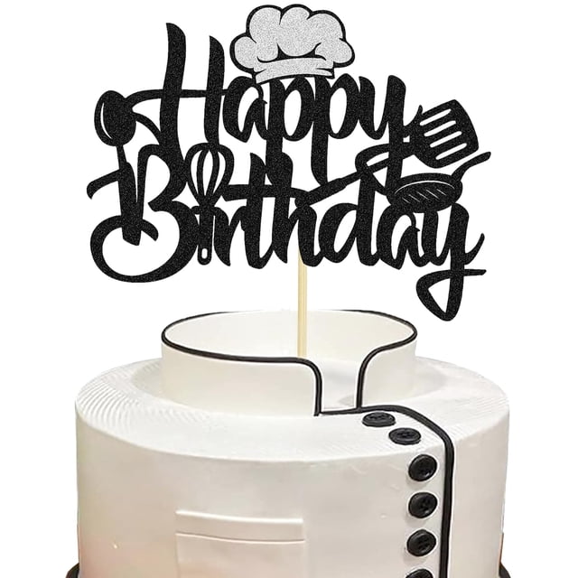 Tema de cocina de feliz cumpleaños de Cake Topper STATWTHMA Chef