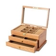 thumbnail image 4 of Wood Jewelry Box Drawer Ring Necklace Earrings Jewelry Boxes Small Organizer Bangles Tray Display, 4 of 7