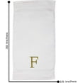 thumbnail image 3 of Monogrammed Hand Towels for Bathroom - Luxury Hotel Quality Personalized Initial Decorative Embroidered Bath Towel for Powder Room, Spa - GOTS Organic Certified - Set of 2 Gold Letter F, 3 of 7