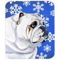 thumbnail image 1 of Bulldog English Winter Snowflakes Holiday Mouse Pad, Hot Pad Or Trivet, 1 of 1