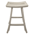 thumbnail image 1 of Banc Compact Curviligne en Teck pour Douche / Extérieur, Fini Bois Flotté, 1 of 1