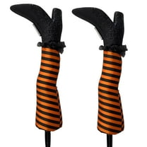 2Pcs Halloween Ground Stakes Realistic Witch Prop Outdoor Decorative Yard Patio Party Decoration Durable Weather-