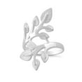 thumbnail image 3 of 925 Sterling Silver Oxidized Platinum Plated Multiple Leaves Women Valentines Day Gifts Ring, 3 of 4