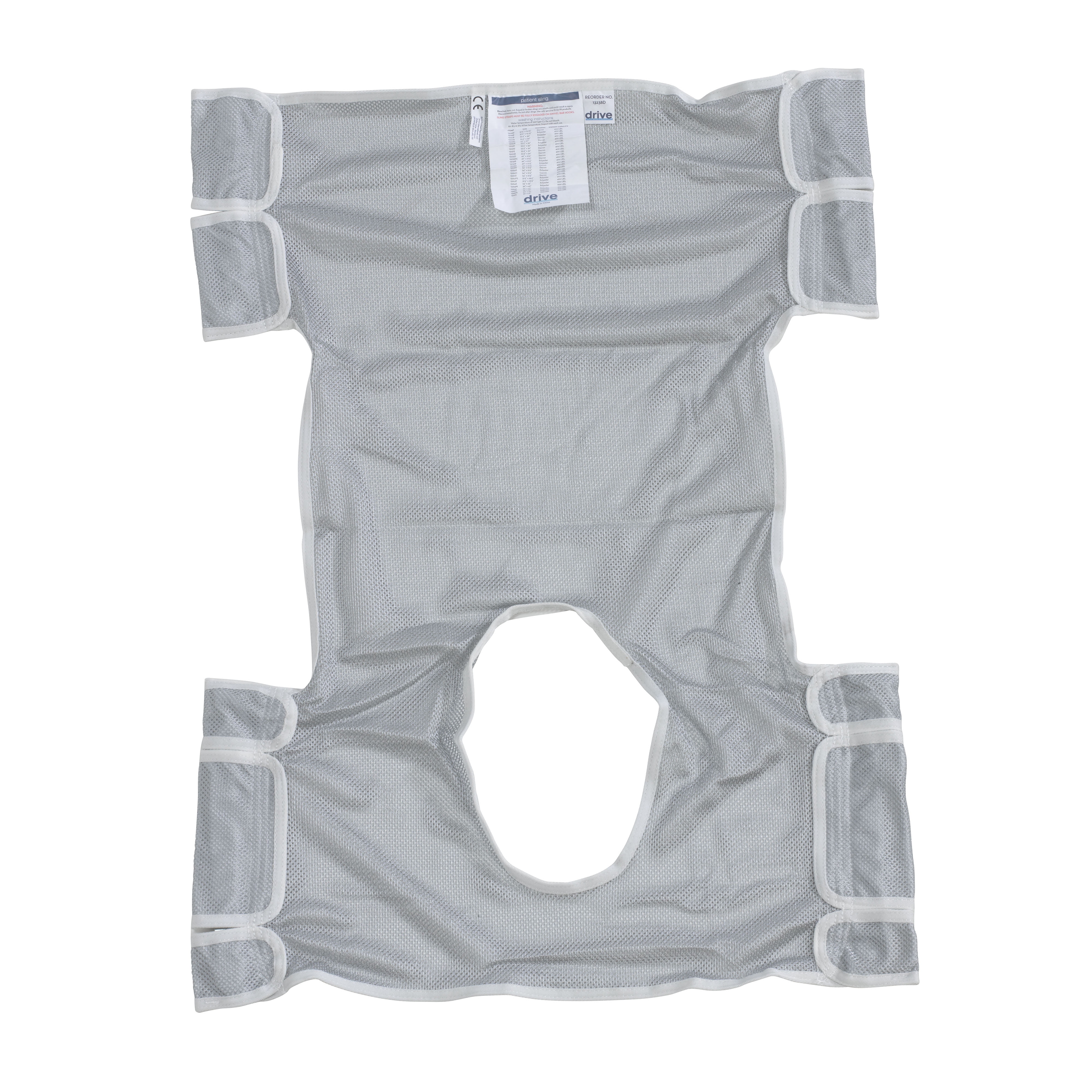 Drive Medical Patient Lift Sling with Commode Opening, Dacron